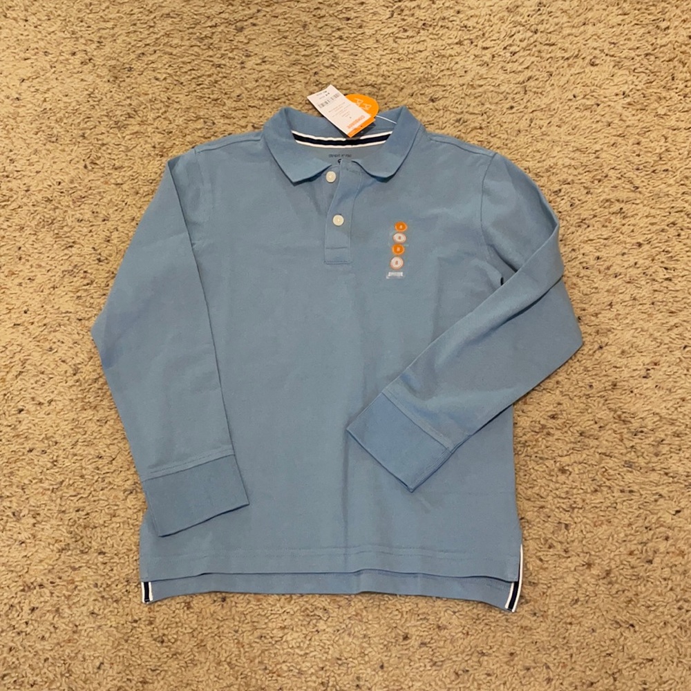 Blue Long-Sleeves Polo Shirt